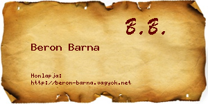 Beron Barna névjegykártya